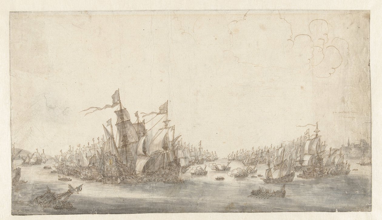 Bitwa morska pod Duins autorstwa Abraham de Verwer
