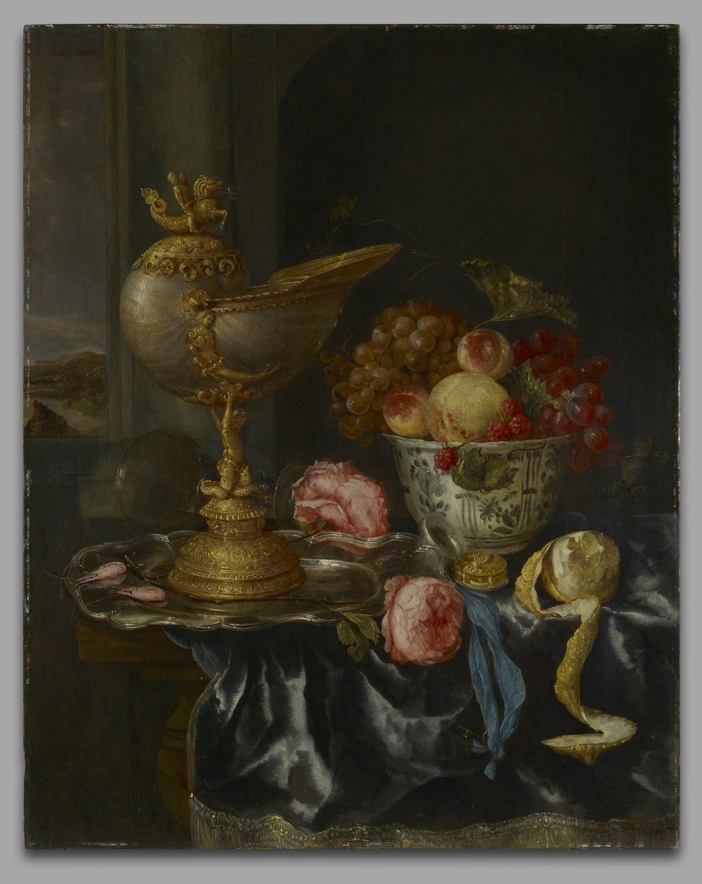 Bankietowa Martwa Natura z Nautilus Cup autorstwa Abraham van Beyeren