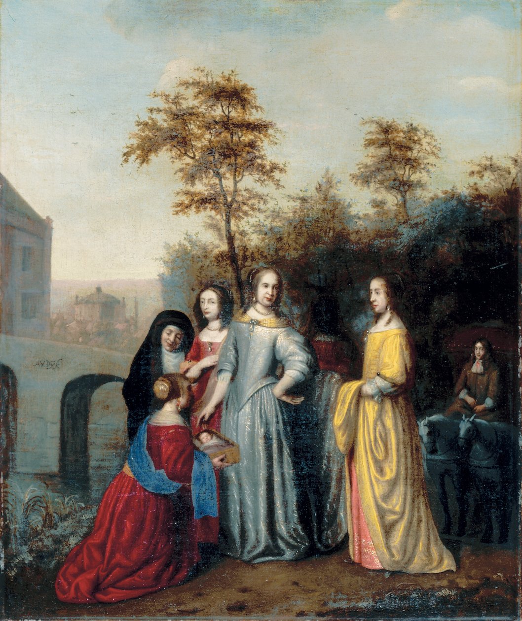 Znalezienie Mojżesza (olej na płótnie) autorstwa Abraham van Dyck