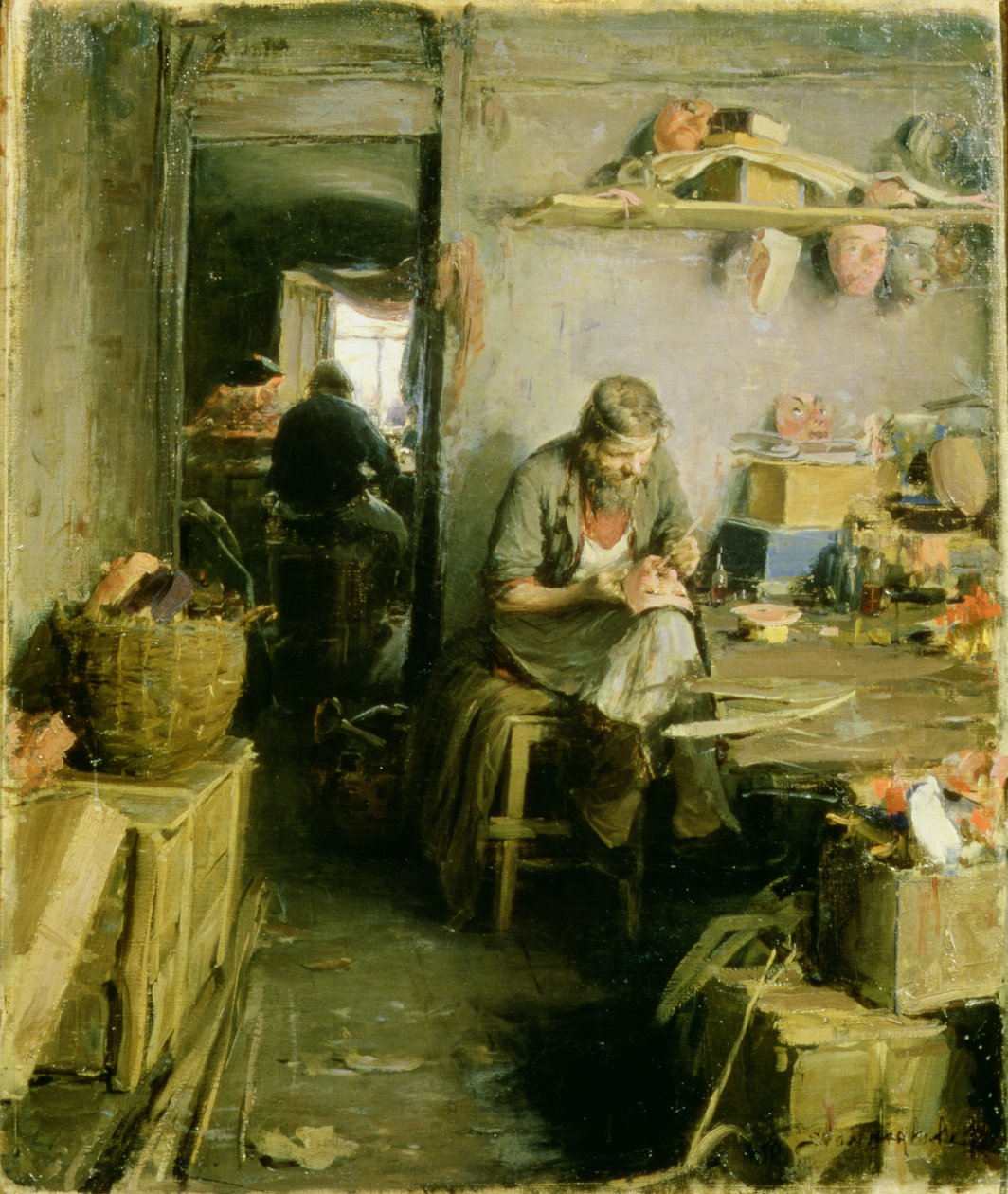 W studiu masek, 1897 autorstwa Abram Efimovich Arkhipov