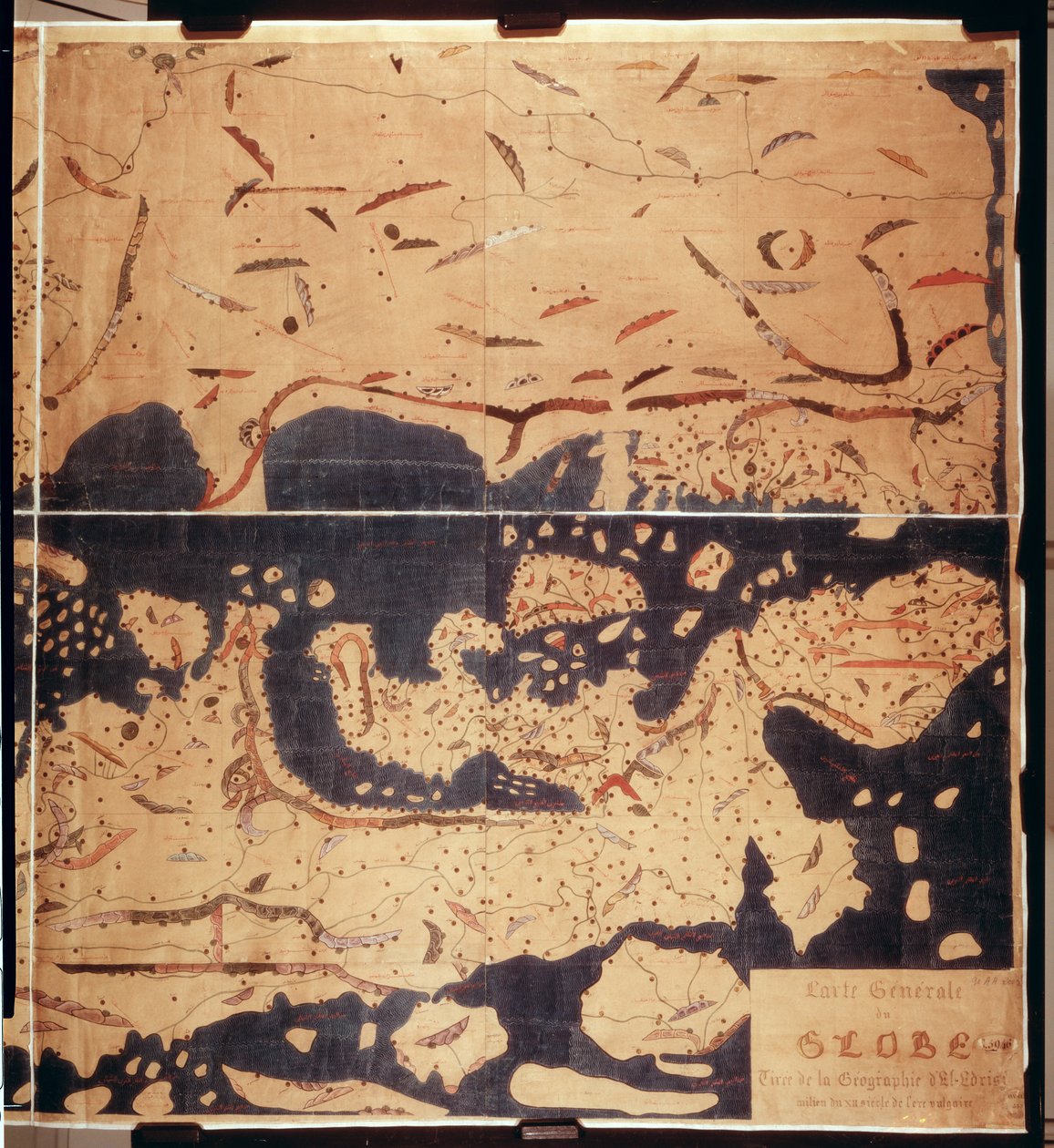 Ms. Arabe 2221 fol.203 und 204 Mapa Morza Śródziemnego, Europy i Afryki, 1300 r. autorstwa Abu Muhammad Al Idrisi or Edrisi