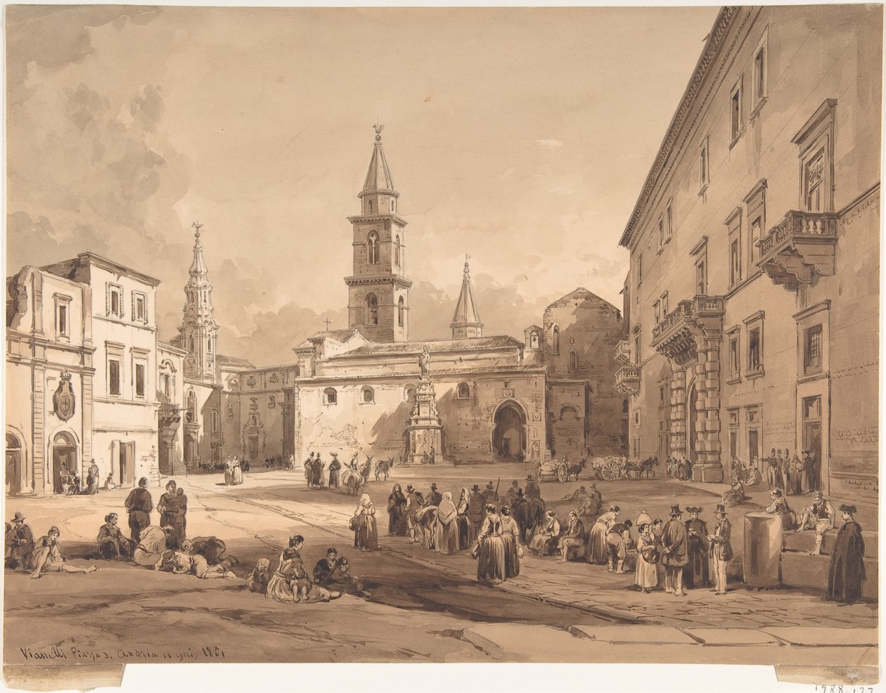 Rynek Główny w Andria autorstwa Achille Vianelli