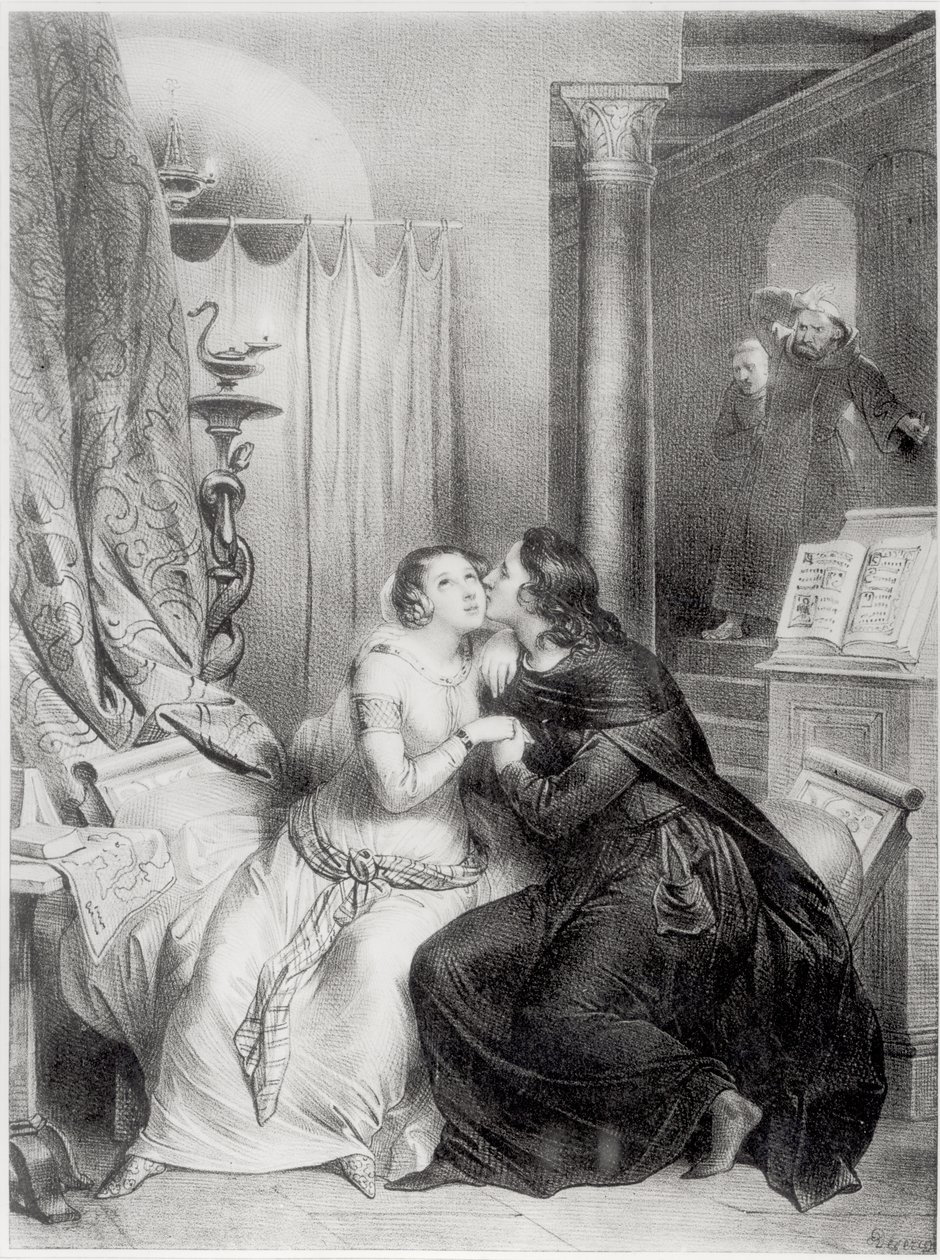 Heloise i Abelard autorstwa Achille Devéria