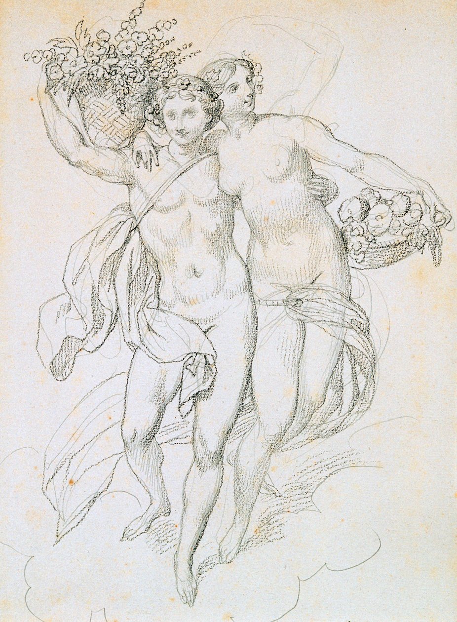 Psyche i Kupidyn, c1820-1857 autorstwa Achille Devéria