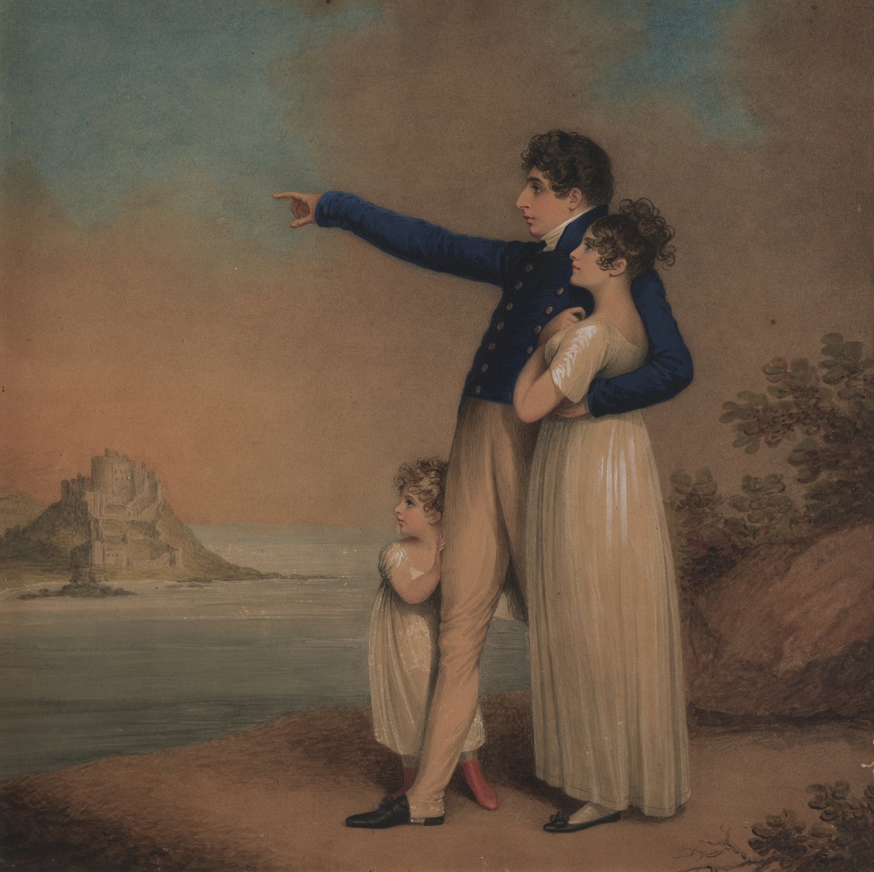 Robert Southey i jego córka [s], 1824 autorstwa Adam Buck