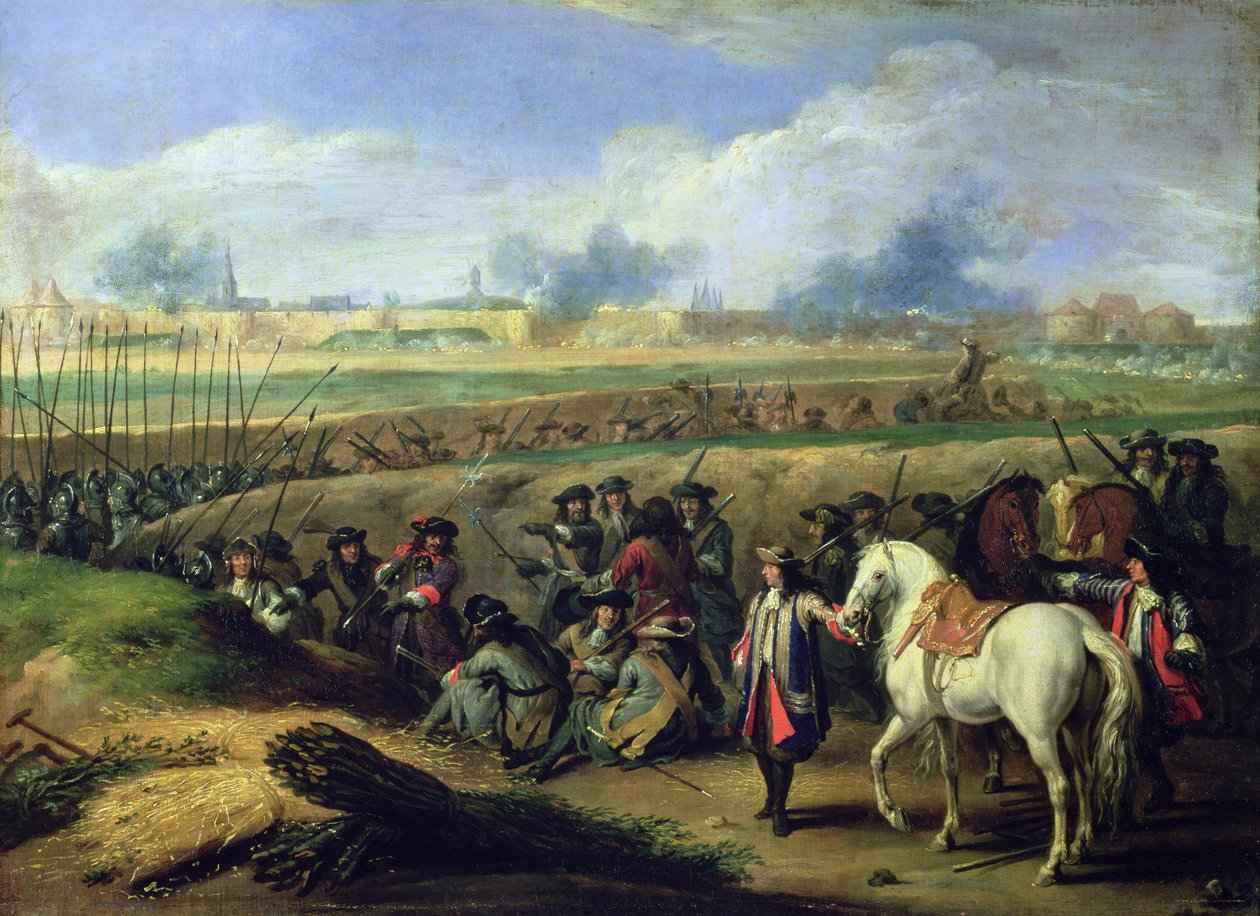Ludwik XIV (1638-1715) podczas oblężenia Tournai, 21 czerwca 1667 autorstwa Adam Frans van der Meulen