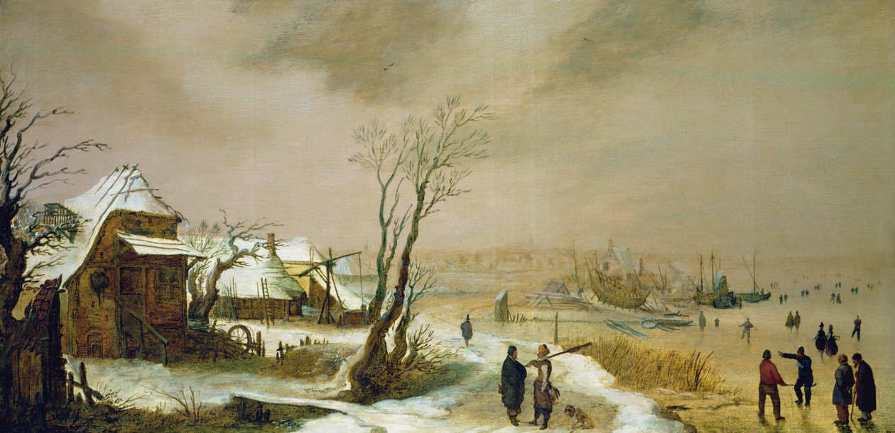 Pejzaż zimowy, ok. 1611-46 (malarstwo) autorstwa Adam van Breen
