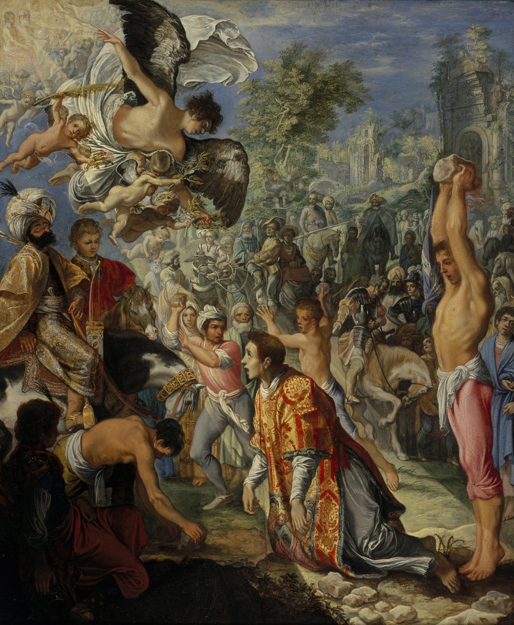 Ukamienowanie świętego Szczepana autorstwa Adam Elsheimer
