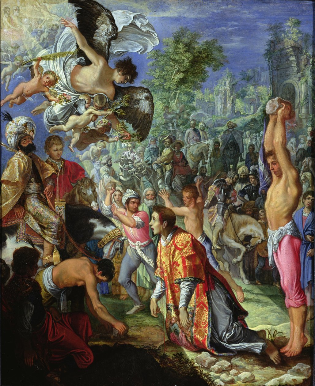 Ukamienowanie świętego Szczepana autorstwa Adam Elsheimer