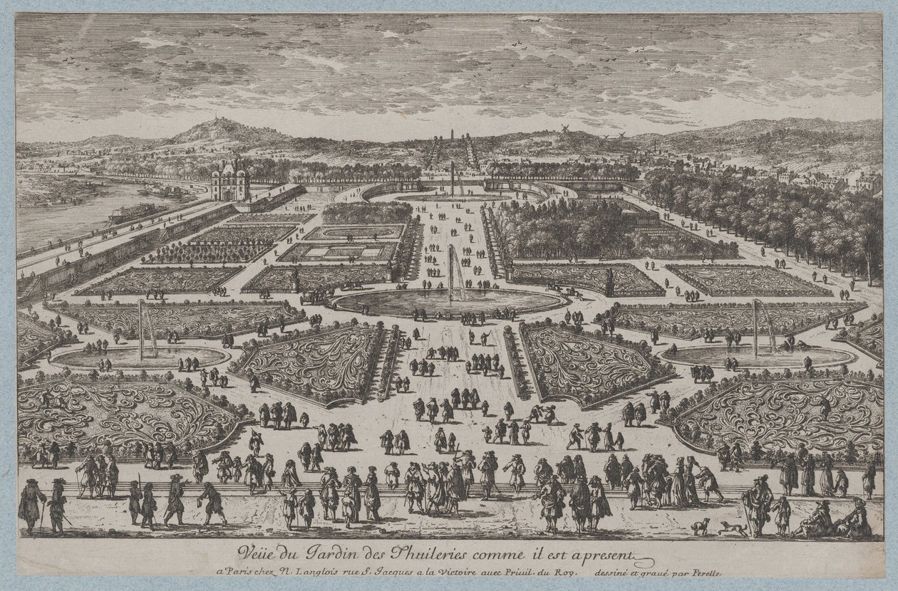 Ogród Tuileries, 1680., 1680. autorstwa Adam Perelle