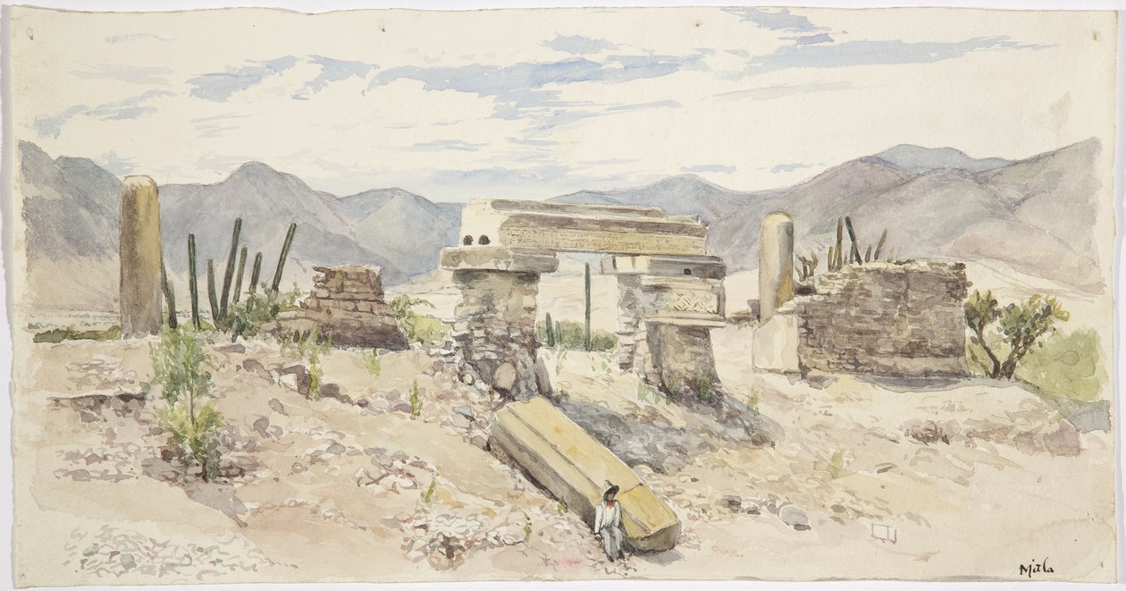 Ruiny w Mitla, Oaxaca, Meksyk autorstwa Adela Breton