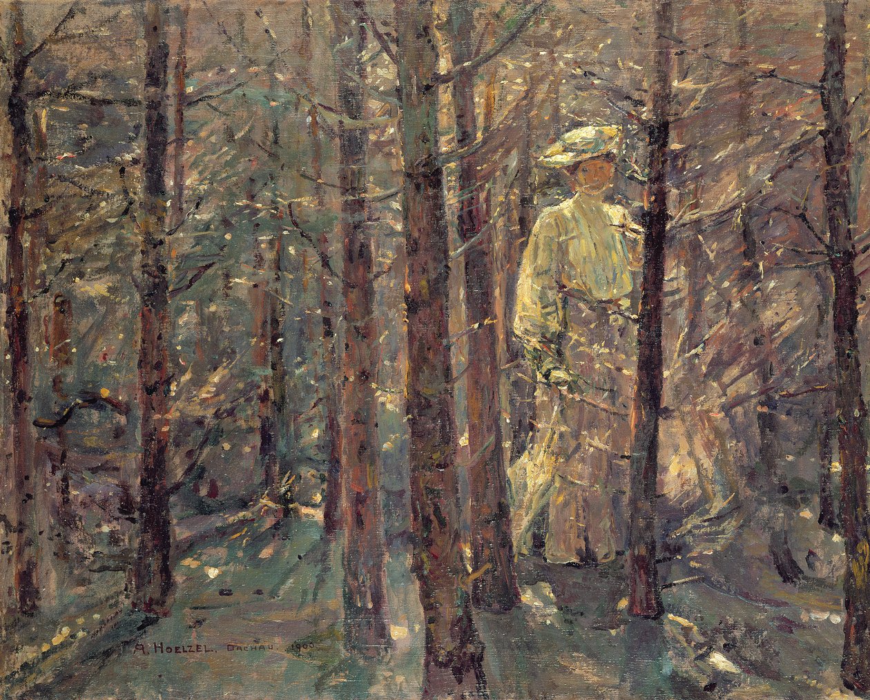 Kobieta w lesie, 1906 autorstwa Adolf Hoelzel