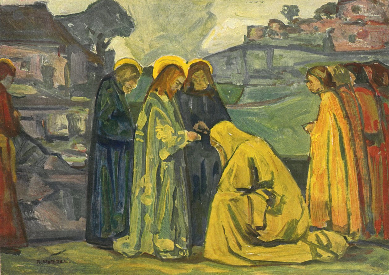 Chrystus i kobieta kananejska autorstwa Adolf Holzel