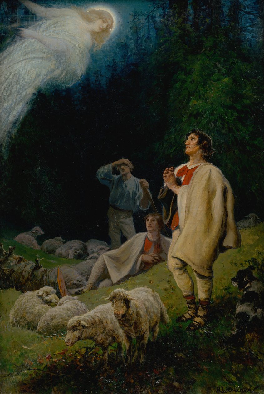 Zwiastowanie pasterzom, 1880. autorstwa Adolf Liebscher