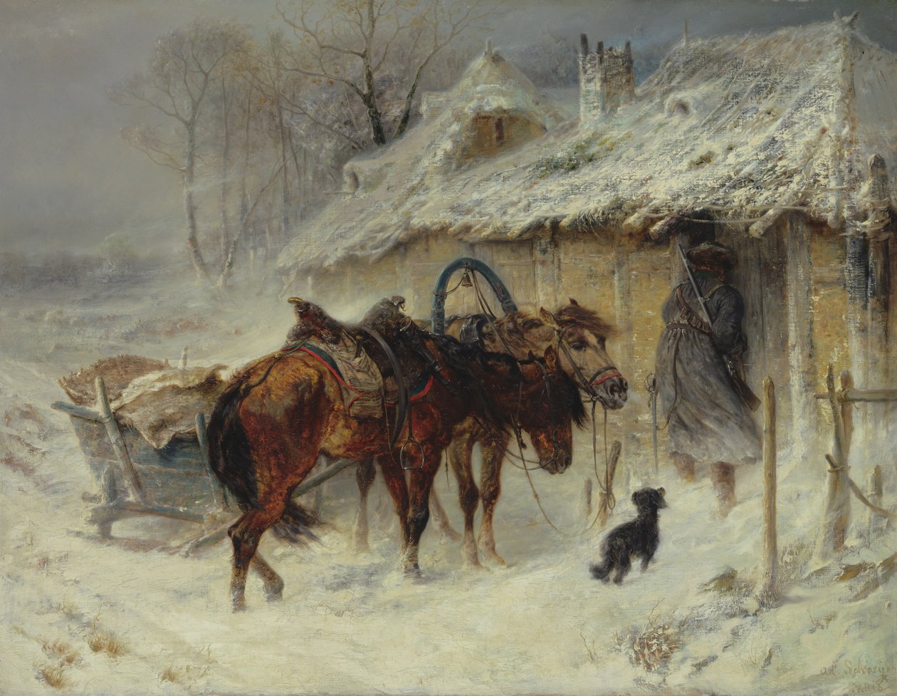 Poszukiwanie przemytników, ok. 1867 r. autorstwa Adolf Schreyer