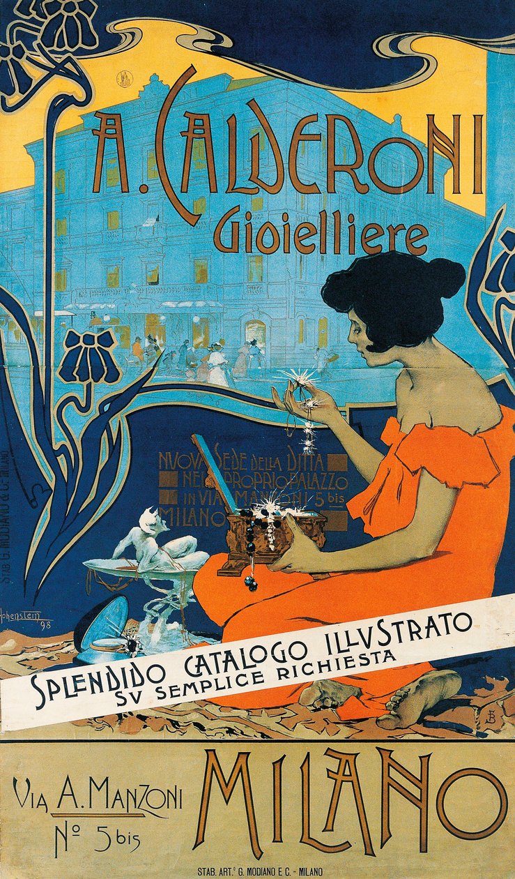 Do Calderoni Jubilera, Mediolan autorstwa Adolfo Hohenstein