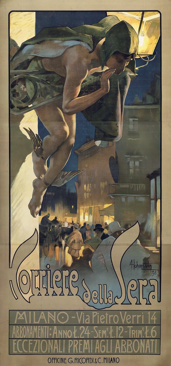 Corriere della Sera, 1898. autorstwa Adolfo Hohenstein