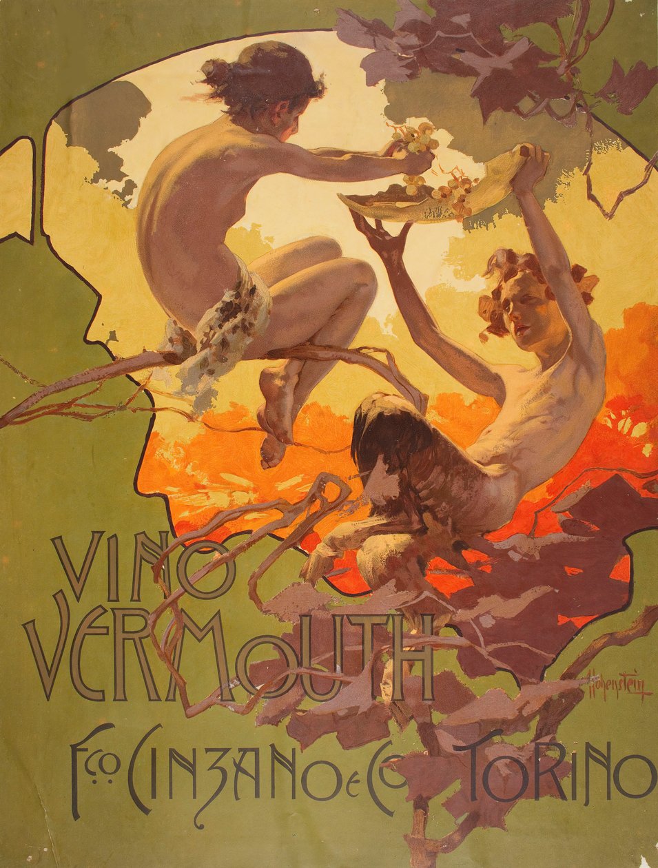 Wermut Cinzano , 1901. autorstwa Adolfo Hohenstein