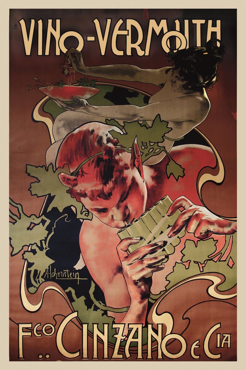 Wermut Cinzano , 1906. autorstwa Adolfo Hohenstein