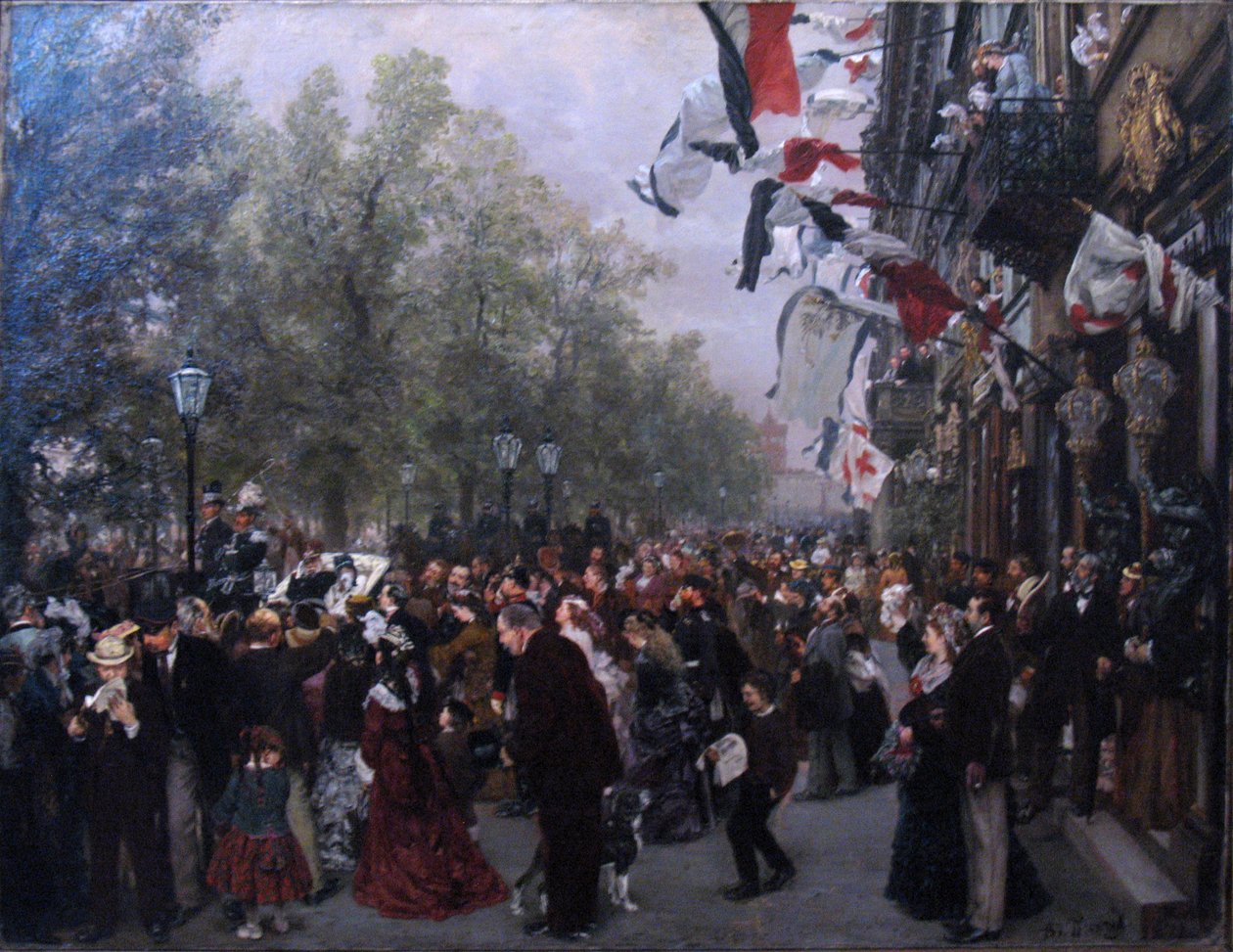 Wyjazd króla Wilhelma I do wojska autorstwa Adolph Menzel