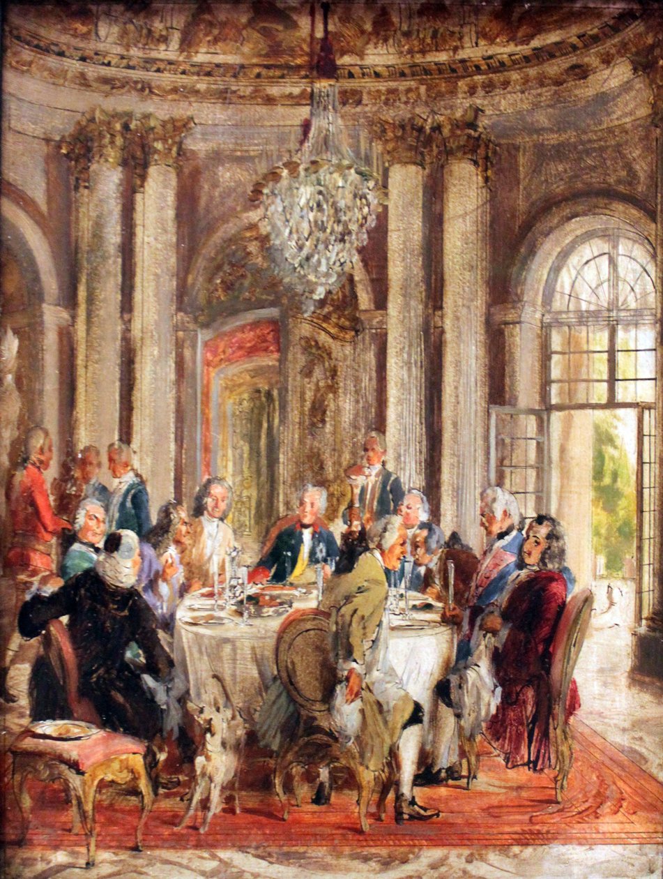 Okrągły stół Friedrichs II autorstwa Adolph Menzel