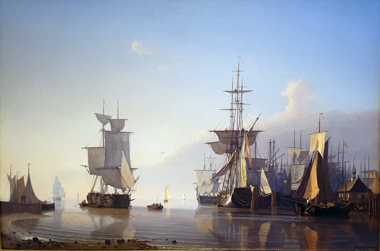 Marynarka wojenna z żaglowcami autorstwa Adolph Friedrich Vollmer