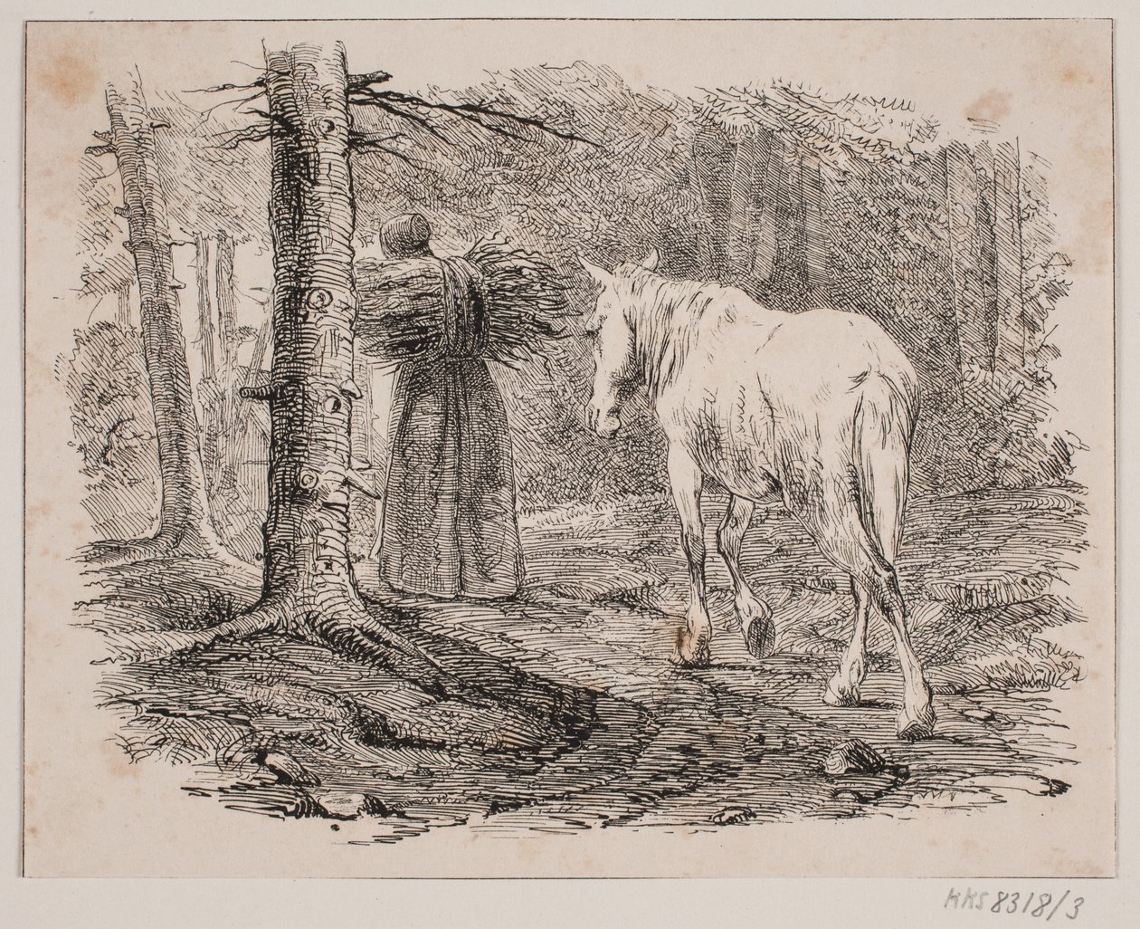 Żona i koń autorstwa Johan Adolph Kittendorff
