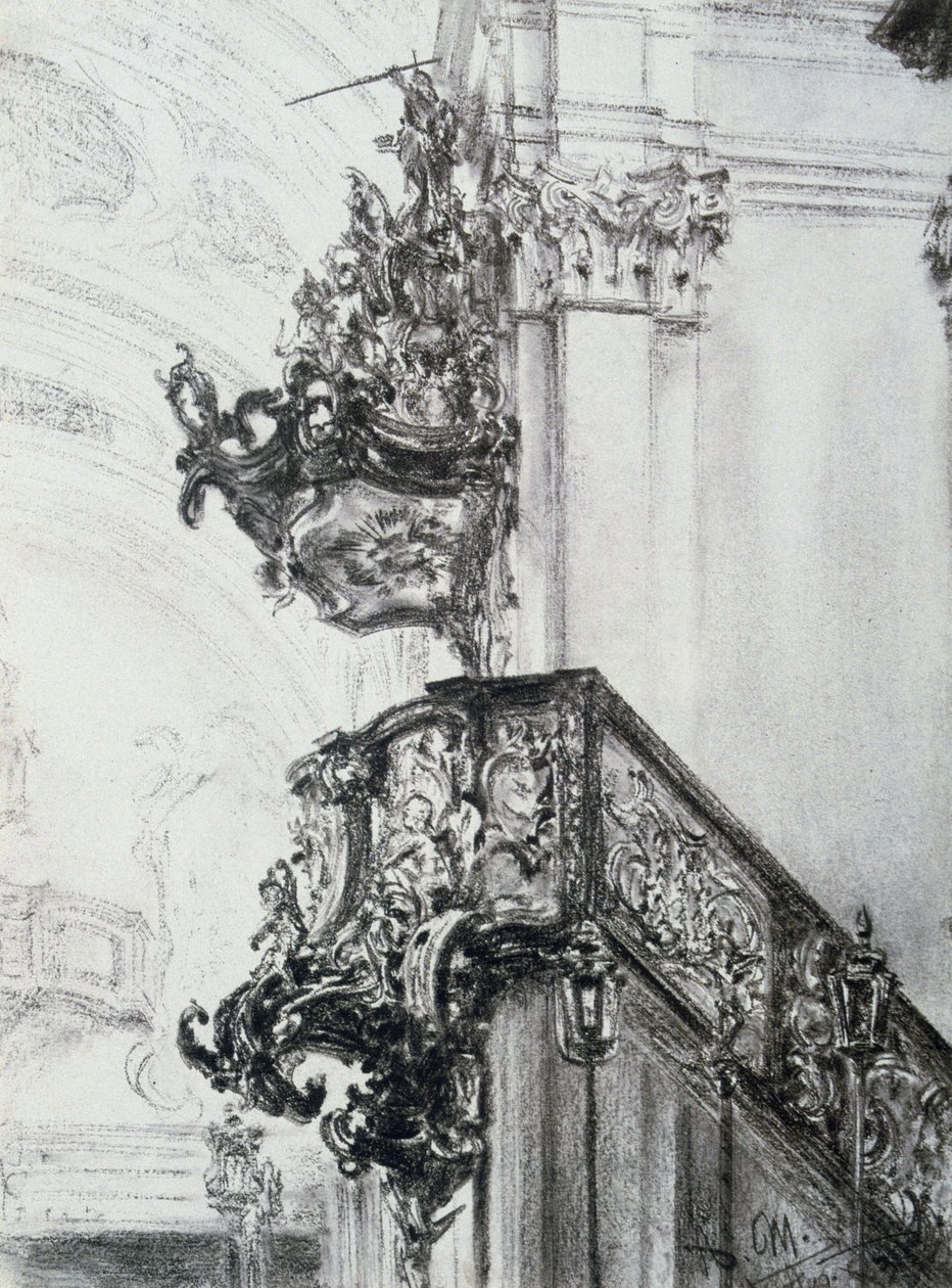 Studium architektoniczne, 1830-1905 autorstwa Adolph Menzel