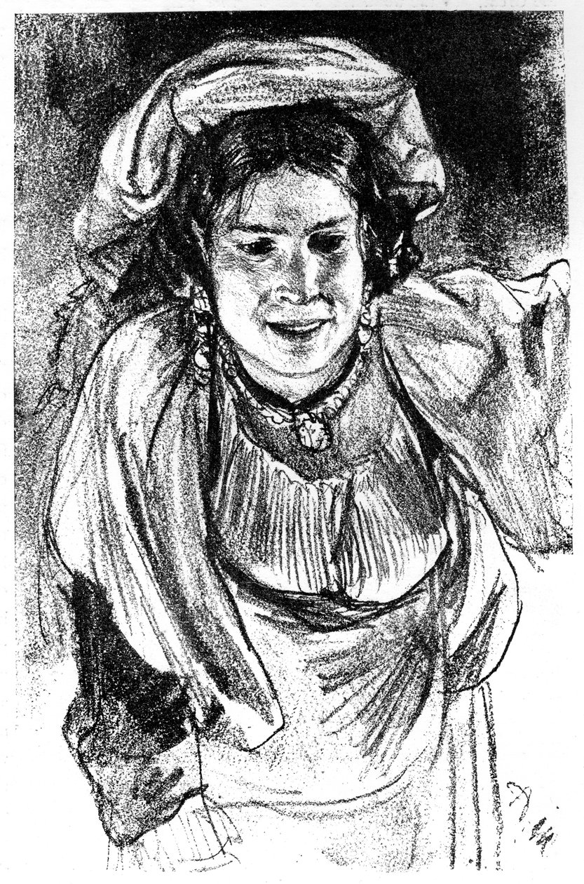 Studium Włoszki, ok. 1880-1882. autorstwa Adolph Menzel