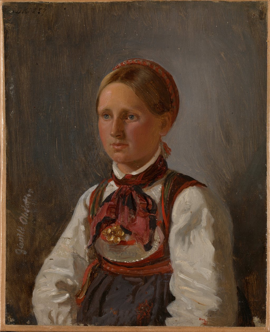 Portret Gunilda Olsdattera z Tinn autorstwa Adolph Tidemand