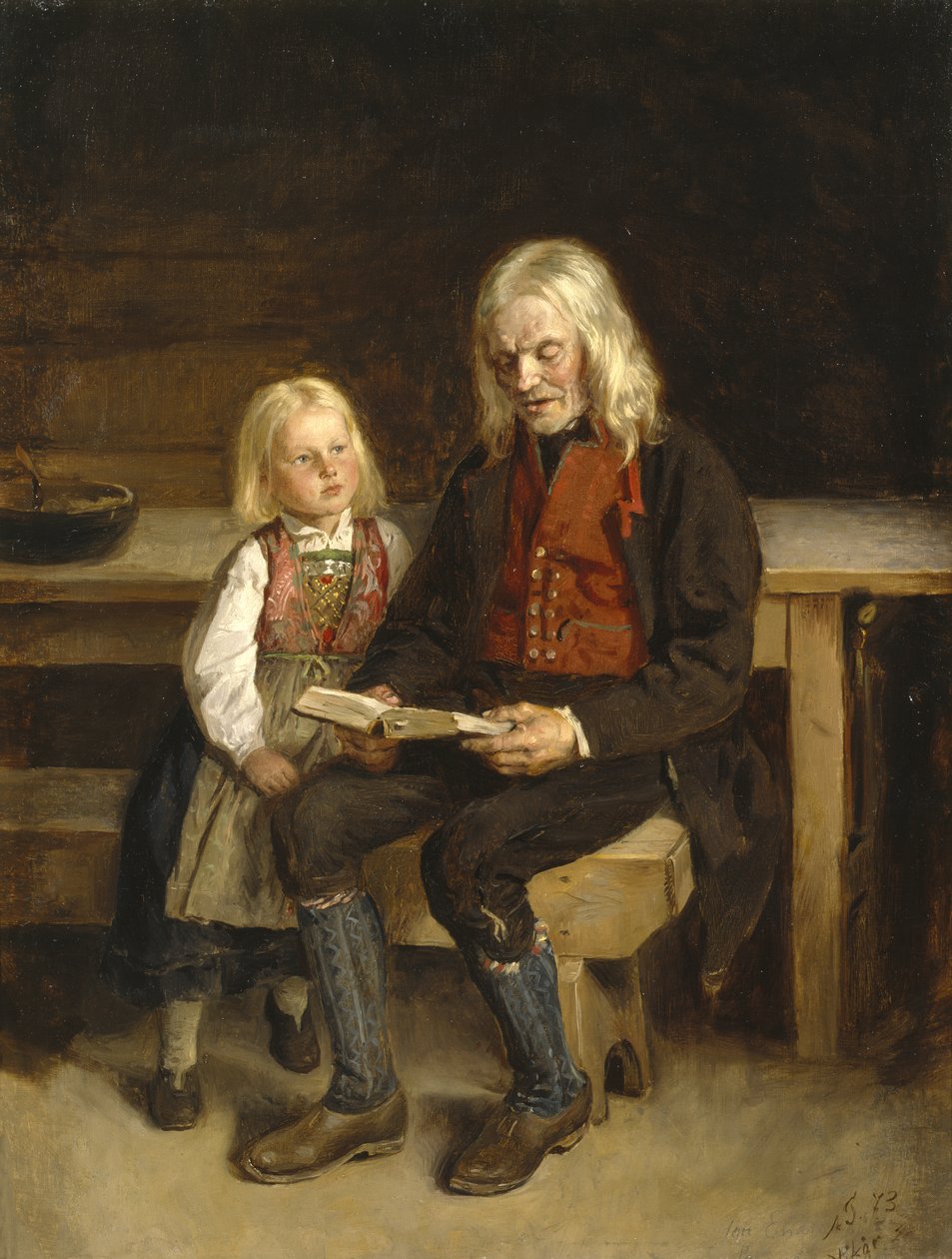 Sobotnie wieczorne modlitwy autorstwa Adolph Tidemand