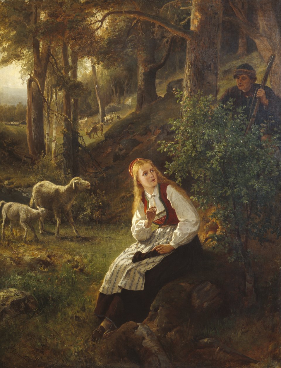Pierwsze spotkanie autorstwa Adolph Tidemand