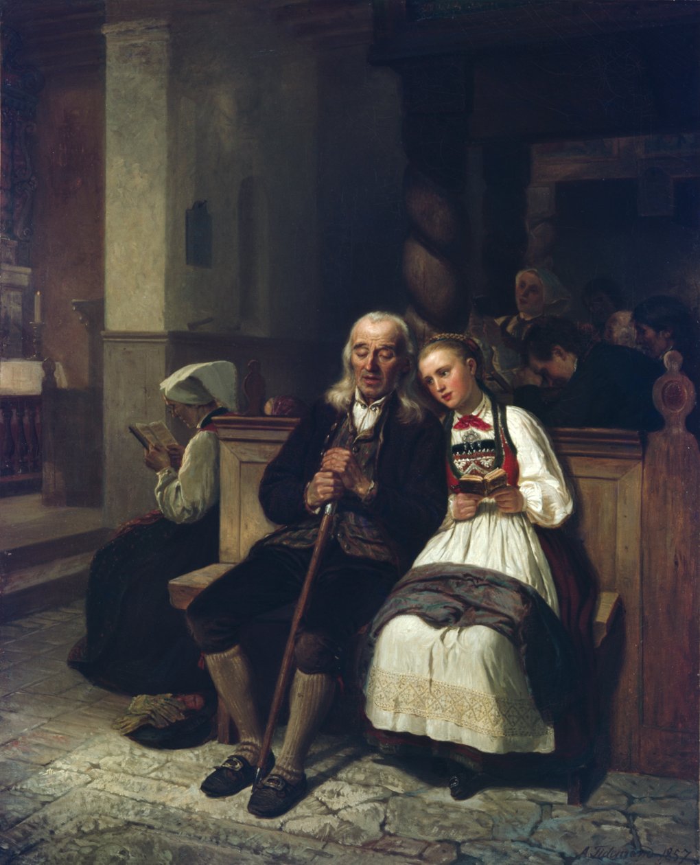 Niewidomy i jego córka autorstwa Adolph Tidemand