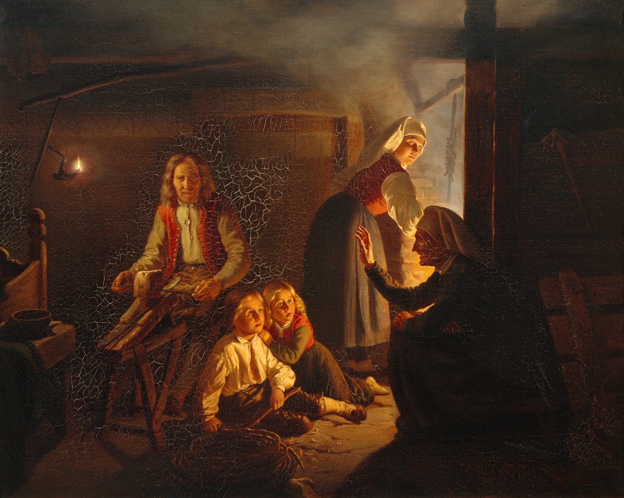 Opowiadacz historii (obraz) autorstwa Adolph Tidemand
