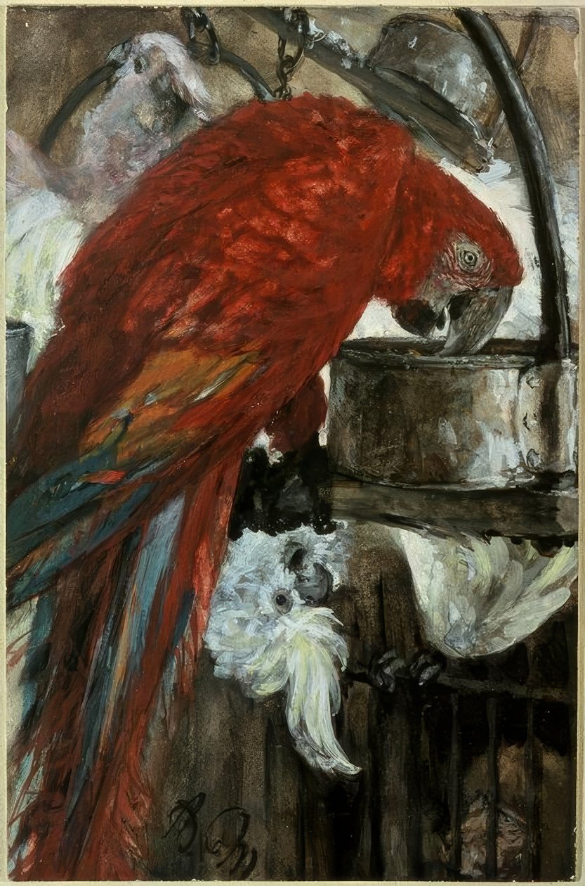 Ara i Kakadu autorstwa Adolph Menzel