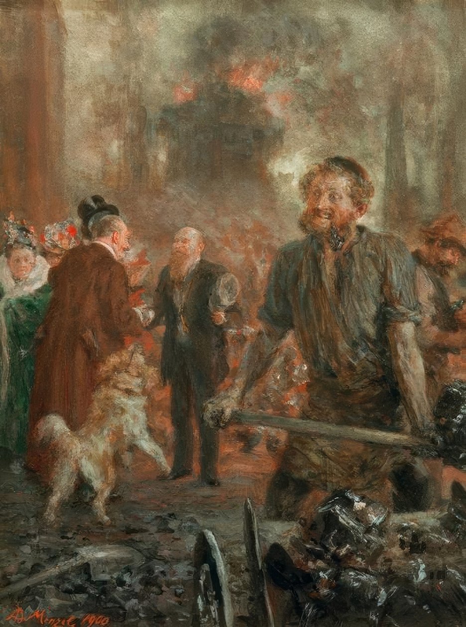 Wizyta w walcowni żelaza autorstwa Adolph Menzel