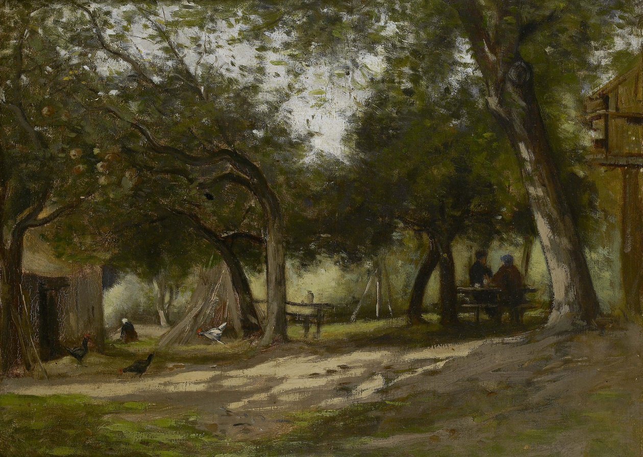 Krajobraz z folwarkiem, 1830 autorstwa Adolphe Felix Cals