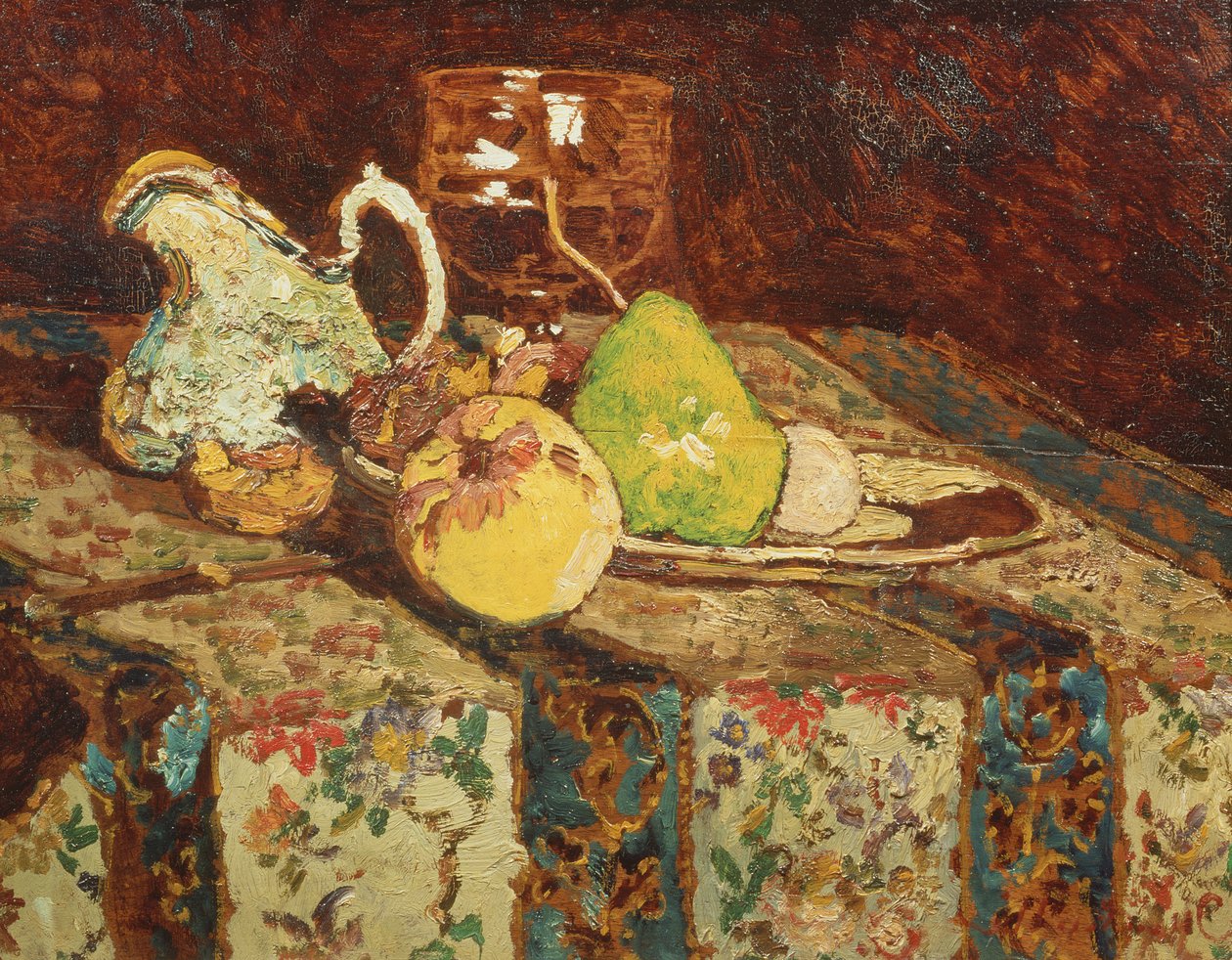 Martwa natura z białym dzbanem, ok. 1878-80 (panel) autorstwa Adolphe Joseph Thomas Monticelli