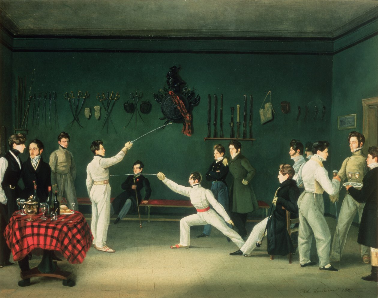 Szermierka, 1827 autorstwa Adolphe Ladurner