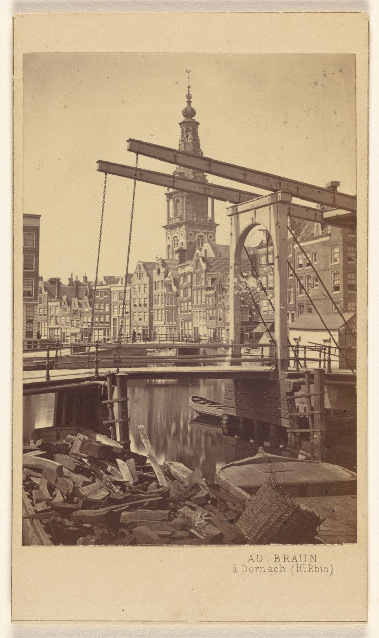 Amsterdam. Quai Raamgracht. autorstwa Adolphe Braun