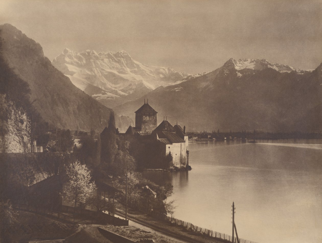 Zamek Chillon autorstwa Adolphe Braun
