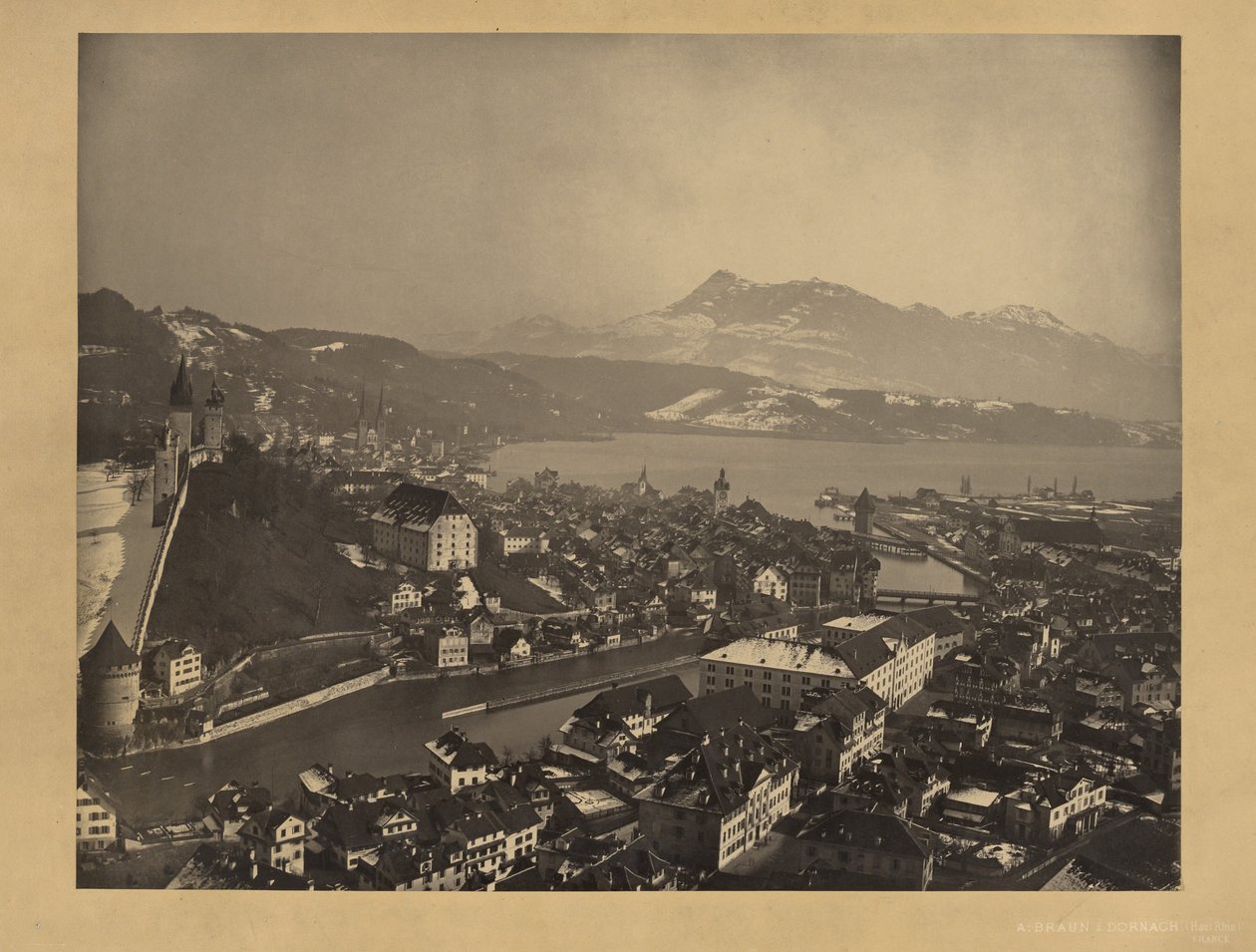 [Jezioro Lucerna, Szwajcaria] autorstwa Adolphe Braun