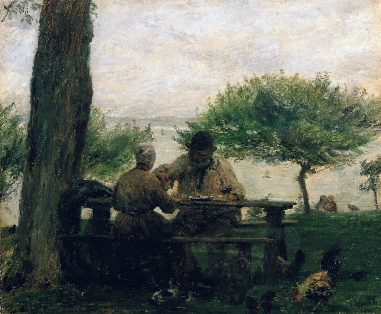 Posiłek w Honfleur, 1875 autorstwa Adolphe Felix Cals