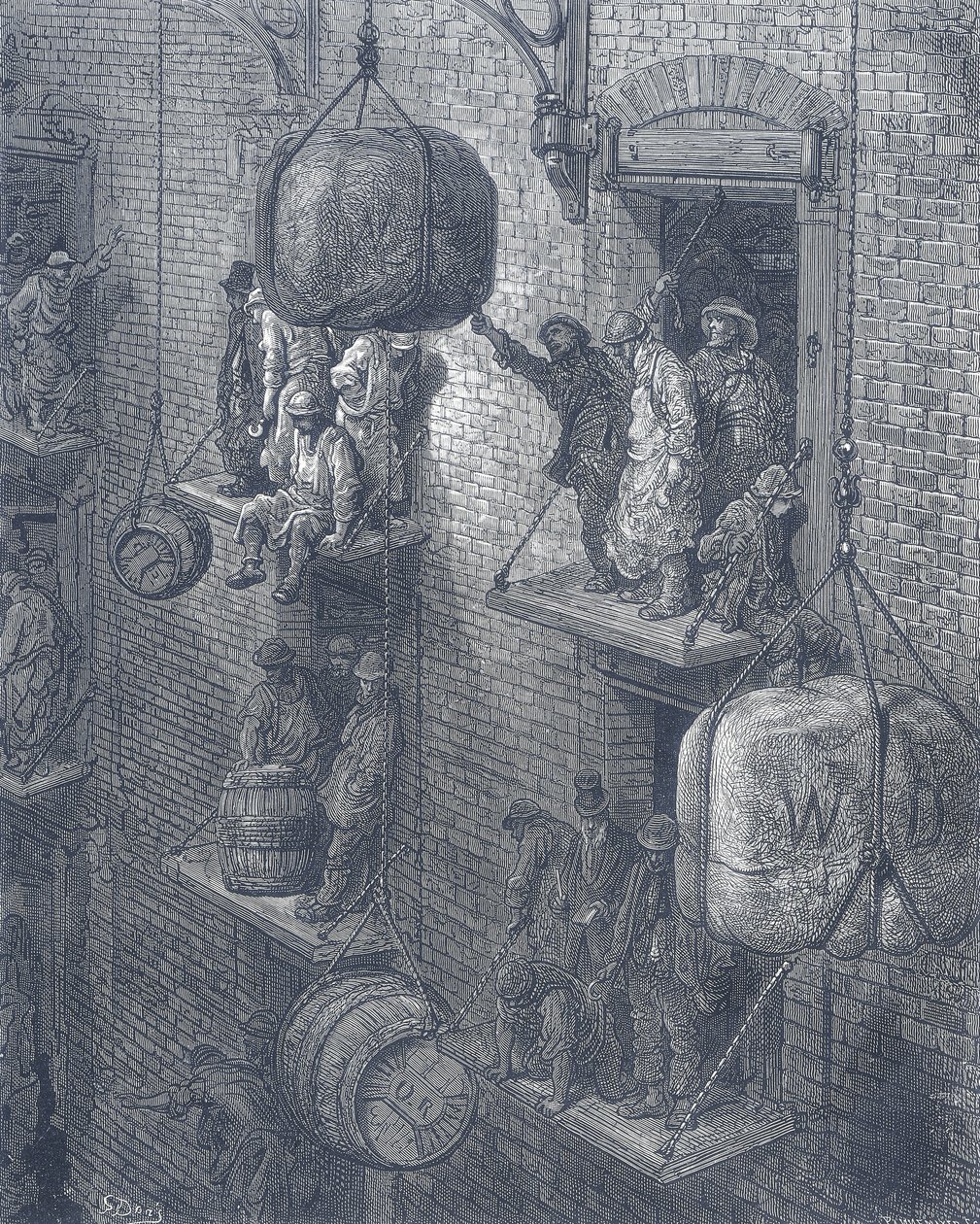 Magazynowanie w mieście, 1872 autorstwa Adolphe Francois Pannemaker