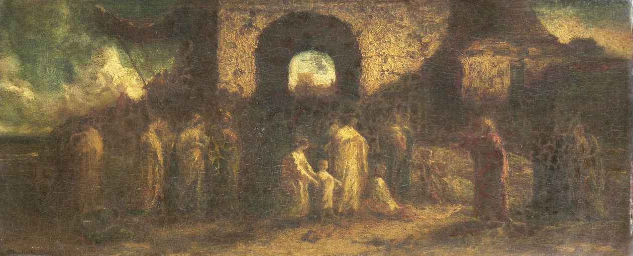 Chrystus błogosławi dzieci autorstwa Adolphe Joseph Thomas Monticelli