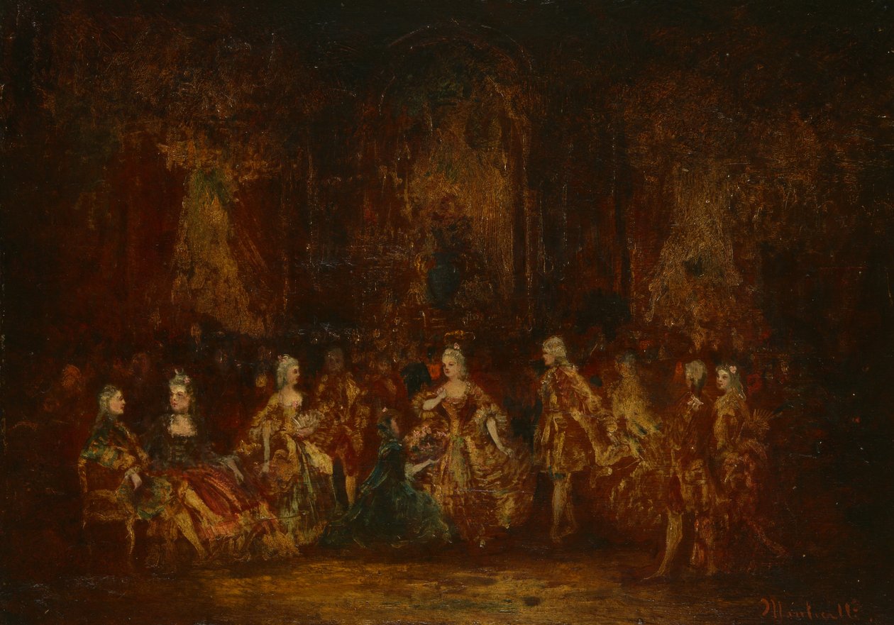 Osoby w strojach Ludwika XV autorstwa Adolphe Joseph Thomas Monticelli