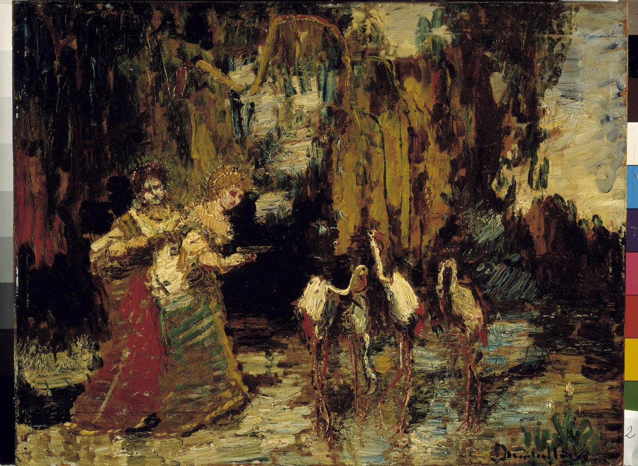 Flamingi autorstwa Adolphe Joseph Thomas Monticelli
