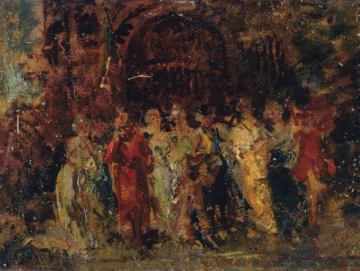 Procesja weselna autorstwa Adolphe Joseph Thomas Monticelli
