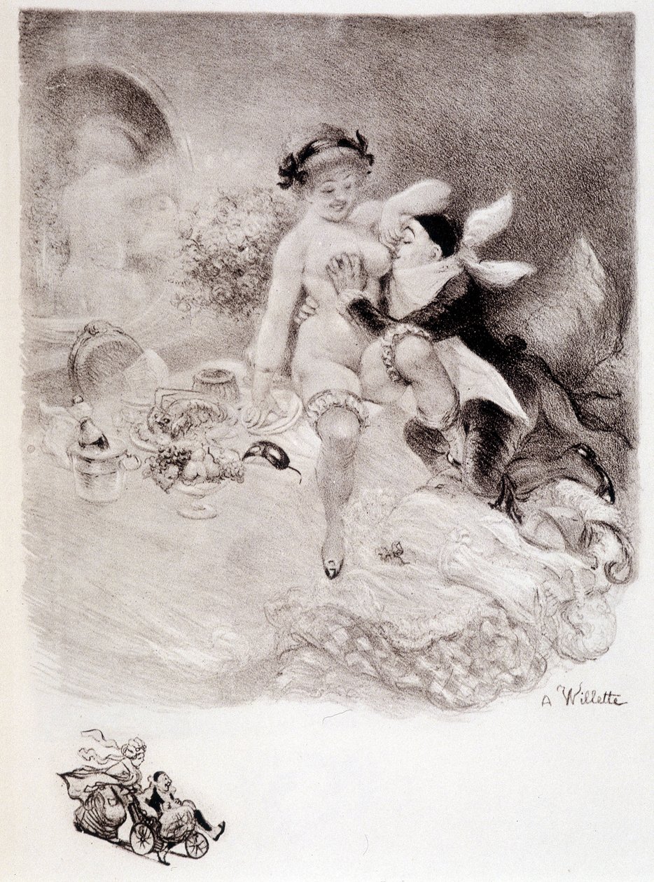 Gourmandise - rysunek Willette autorstwa Adolphe Leon Willette