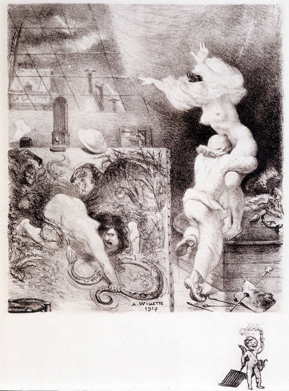 Pożądanie - rysunek Willette autorstwa Adolphe Leon Willette